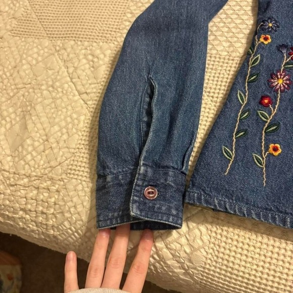 Vintage Paul Harris Design Floral Embroidered Denim Jacket, Small - Picture 5 of 6